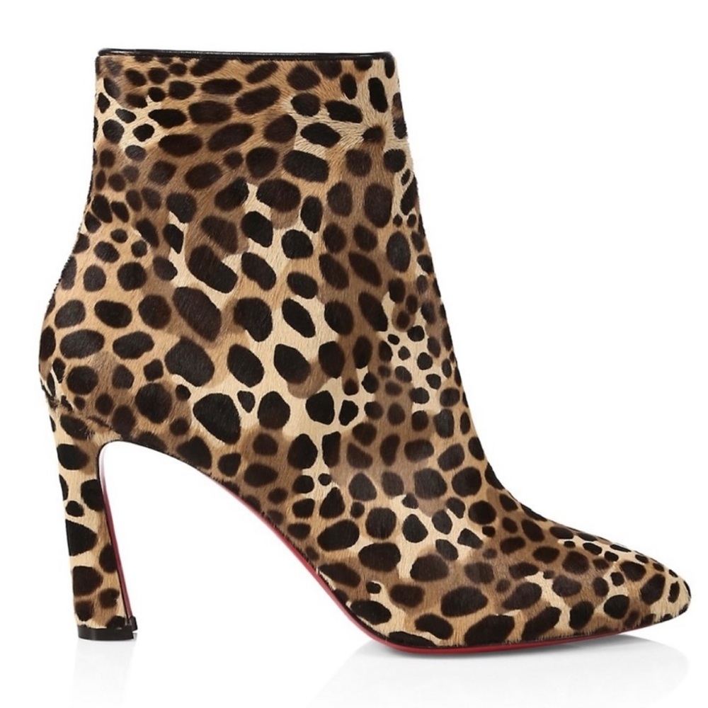Christian Louboutin So Eleonor Leopard-Print Calf Hair Booties 39.5